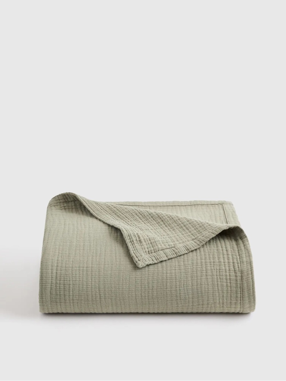 New Quince $80 Dried Sage Organic Cotton Gauze Blanket Queen LAST ONE